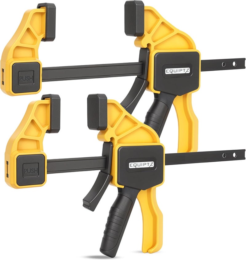 EQUIPTZ 12 inch Bar Clamps for Woodworking – 2 Pack Quick Grip Clamps Set with 150 lbs Force – Wood Clamps for Gluing, Carpentry, DIY, and Metalworking (12 inch Size, 2 Pack) - Image 1